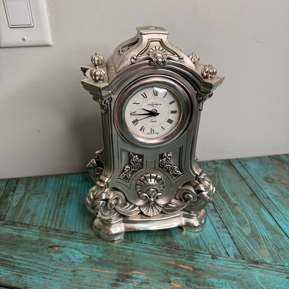 Vintage Argenti Italy Silver Plate Table Shelf Mantel Clock - Picture 2 of 13